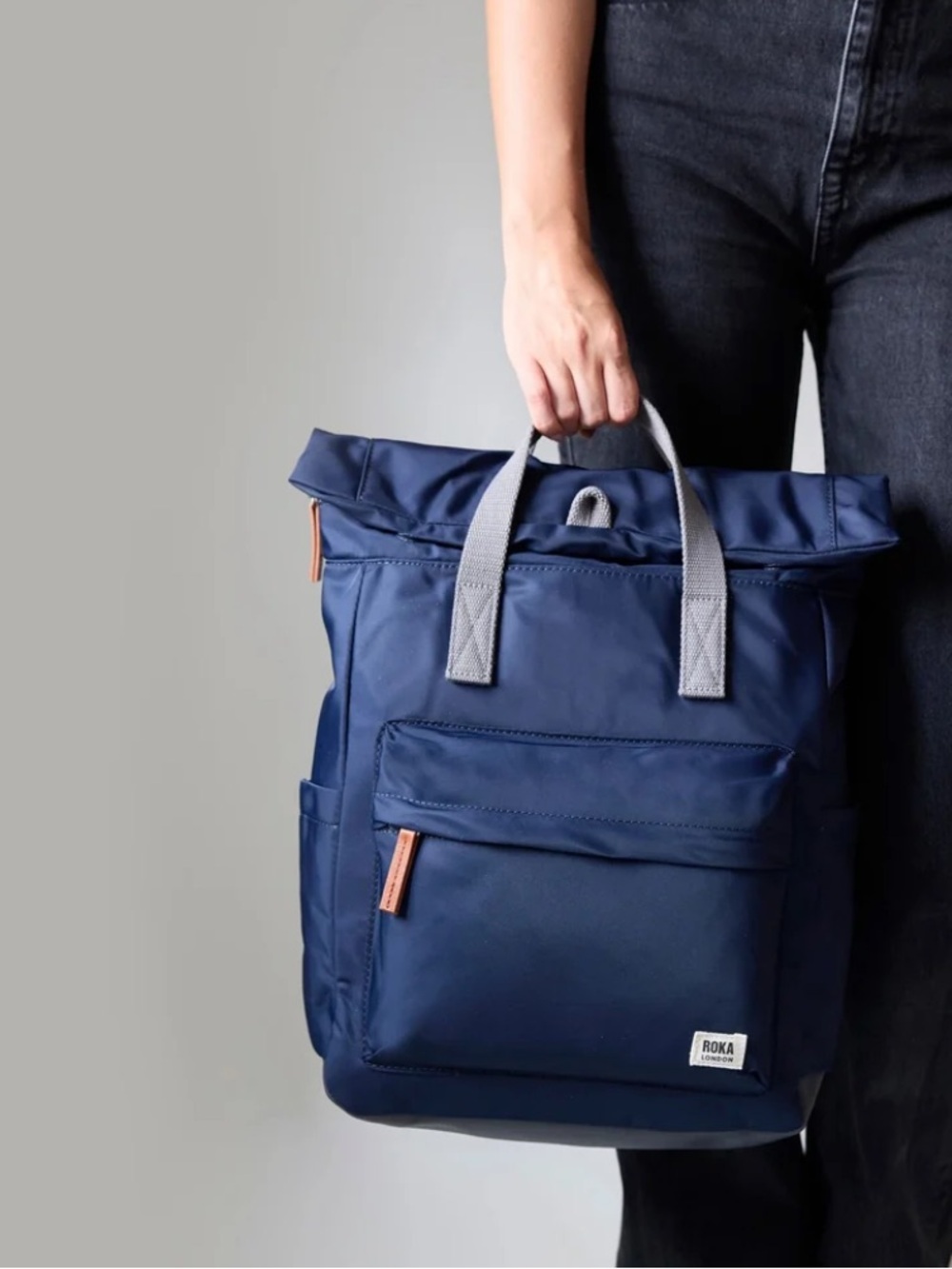 Roka London Canfield Roll Top Backpack in Midnight